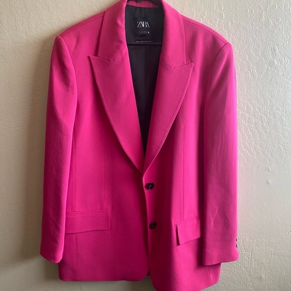 Zara Oversized Hot Pink Blazer Bloggers Favorite - Picture 11 of 15